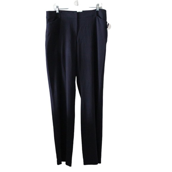 Apostrophe Dress Pants Wide Leg Navy Blue Vanessa Flat Front Stretch Size 14 - Picture 1 of 5